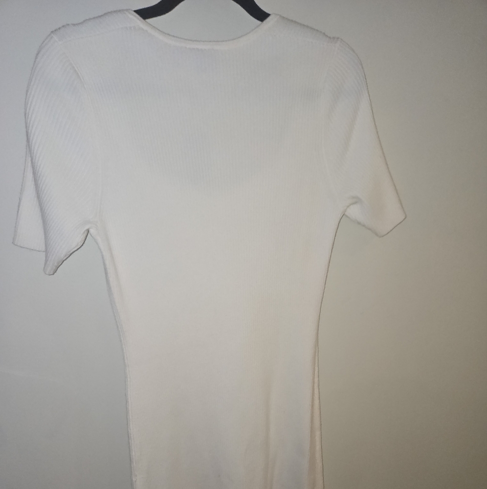 Boss Ivory Ribbed Dress - Picture 2 of 4